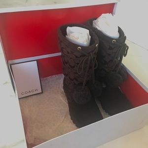 Coach Juniper Suede Snow Boots